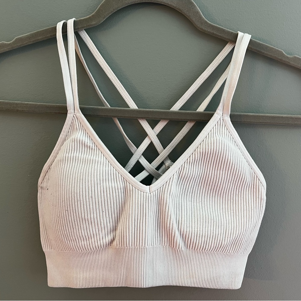 Aerie Seamless Strappy Padded Bralette | White | Small